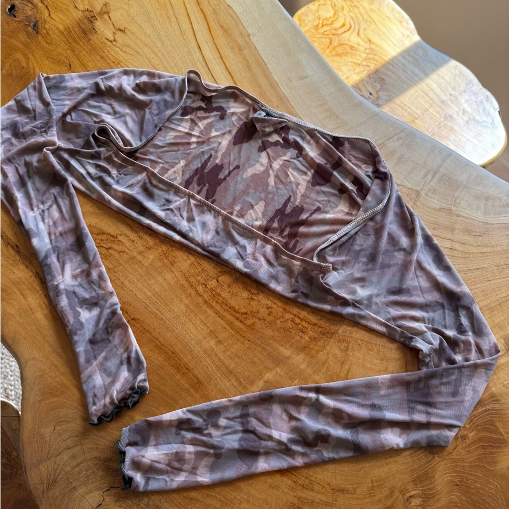 Camouflage Long Sleeve Shrug